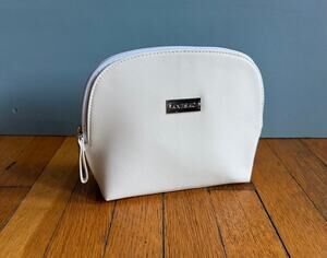 KNESKO White Faux Leather Make-Up Bag (NWOT)